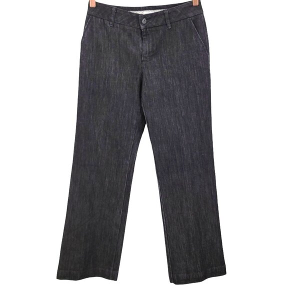 Chico's Denim - Chico's Platinum Womens 6 Denim Black Cropped Wide Leg Jeans